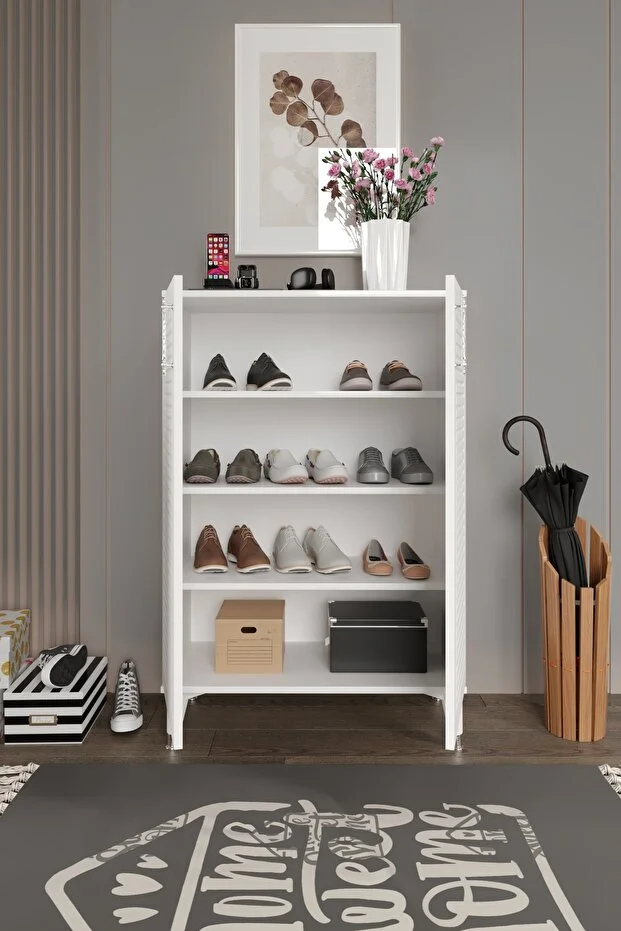 Panjurlu Ayakkabılık Metal Kulp Çok Amaçlı Dolap